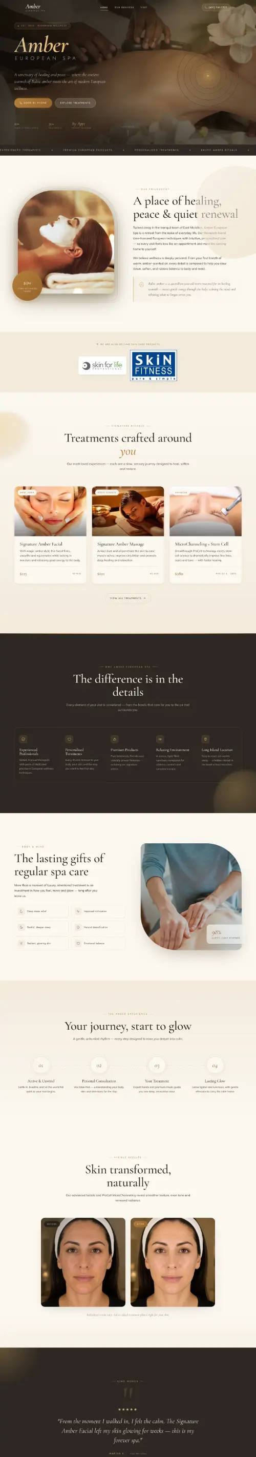 Amber European Spa website