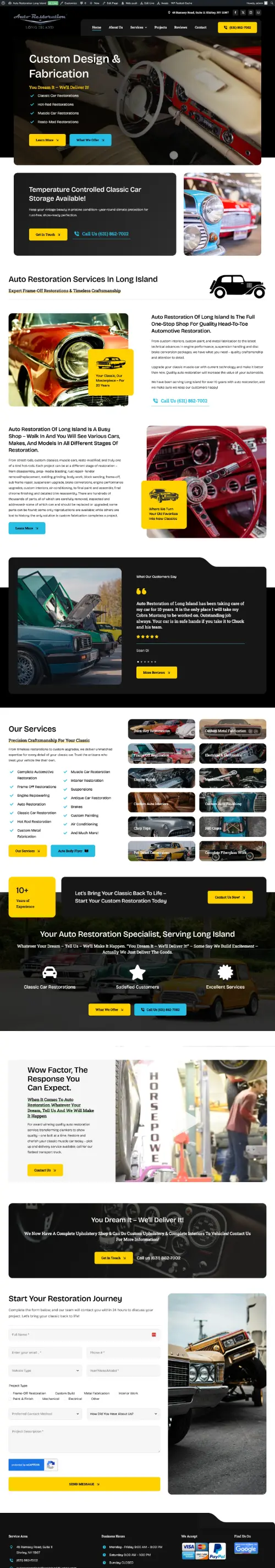 Auto Restoration of Long Island website