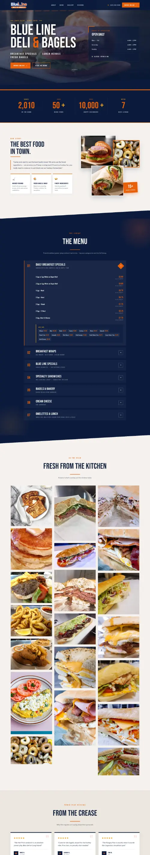 Blue Line Deli & Bagels website
