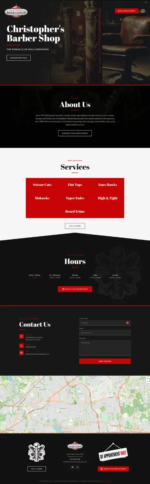 Christopher's Barber Shop website