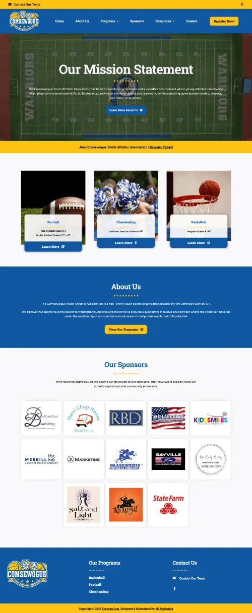 Comsewogue Youth Athletic Association website