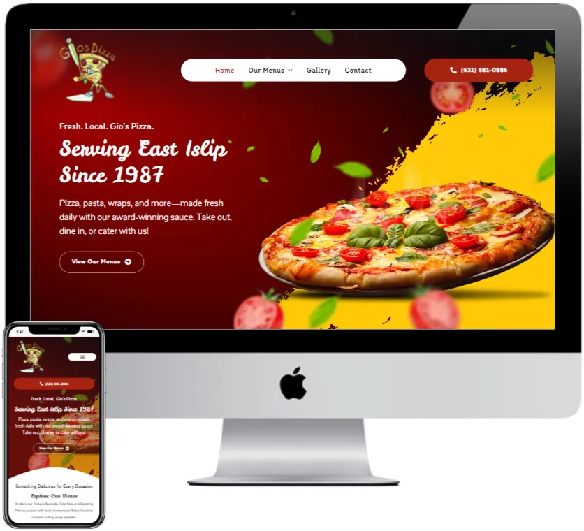 Gio's Pizza website