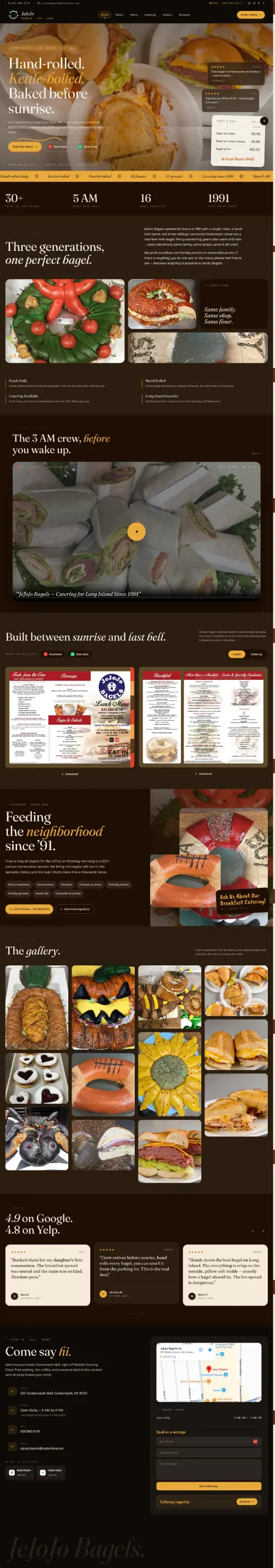 JeJoJo Bagel's website