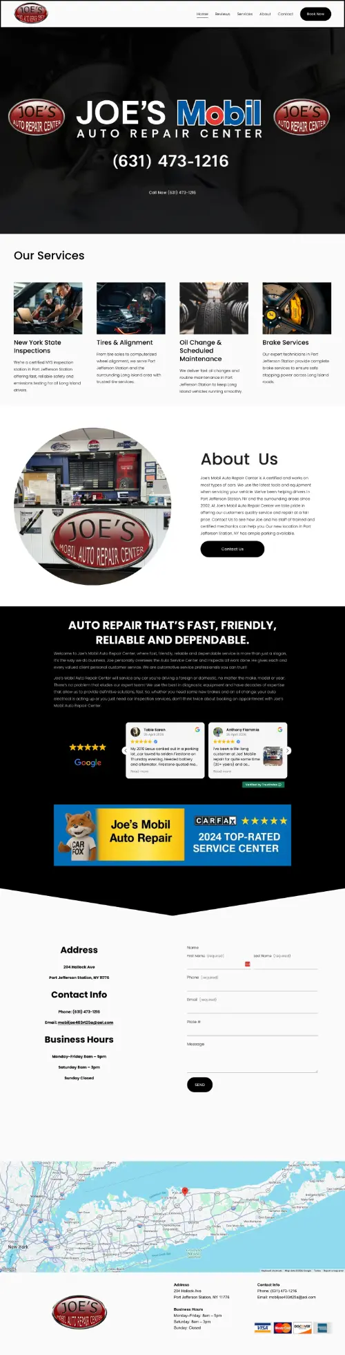 Joe's Mobil Service website