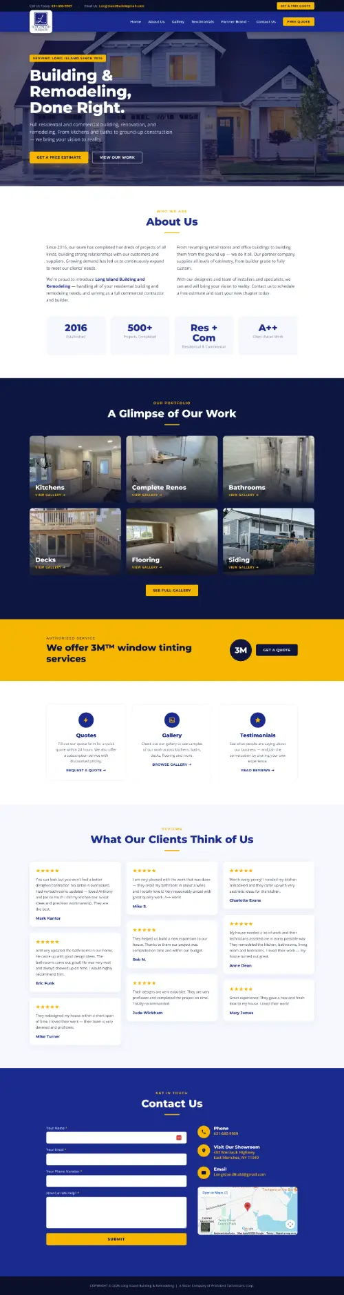 Long Island Building and Remodeling website