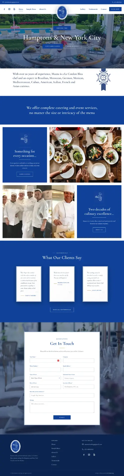 Mazzu's Catering website