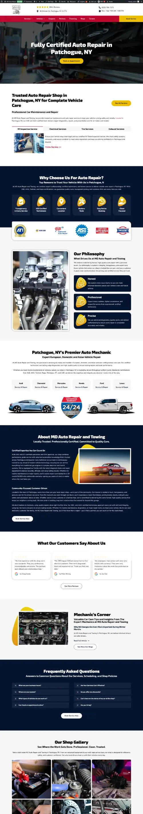 MD Auto Repair website