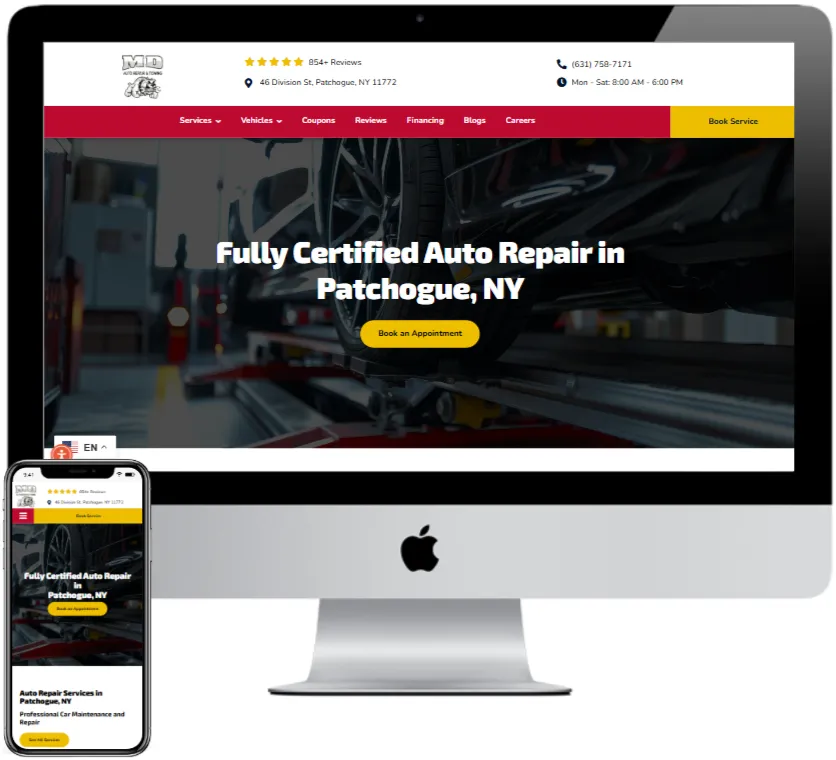 MD Auto Repair website