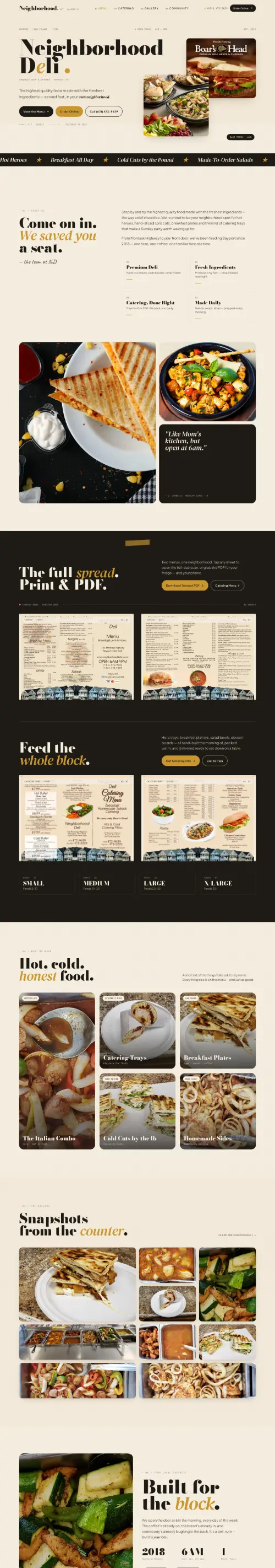 Neighborhood Deli website