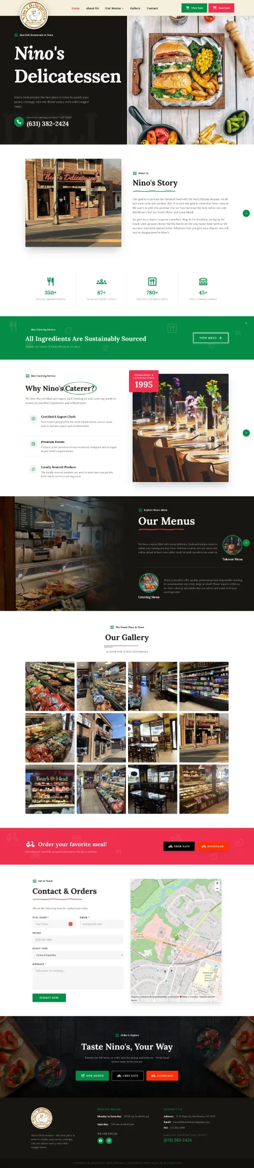 Nino's Delicatessen website