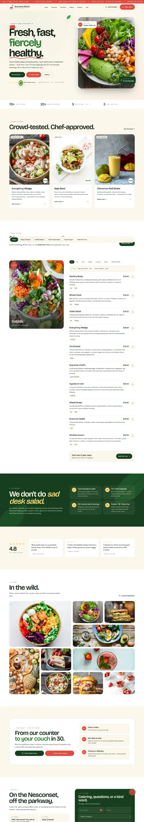 Supreme Salads website
