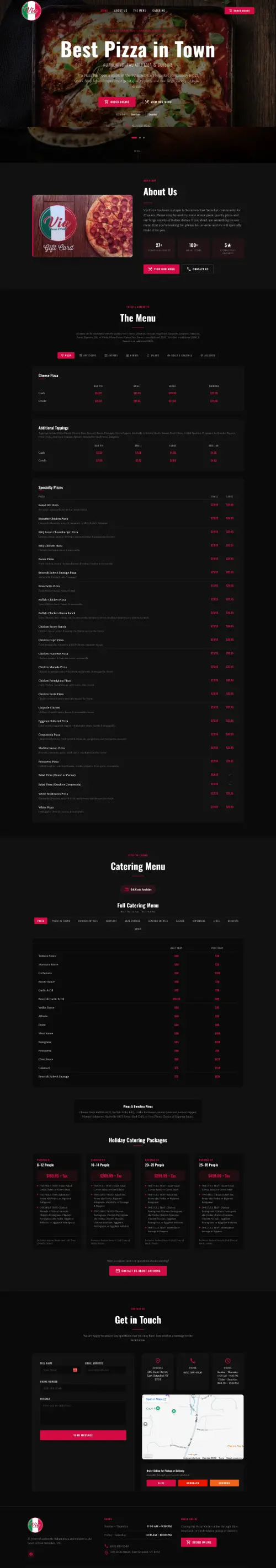 Via Pizza website